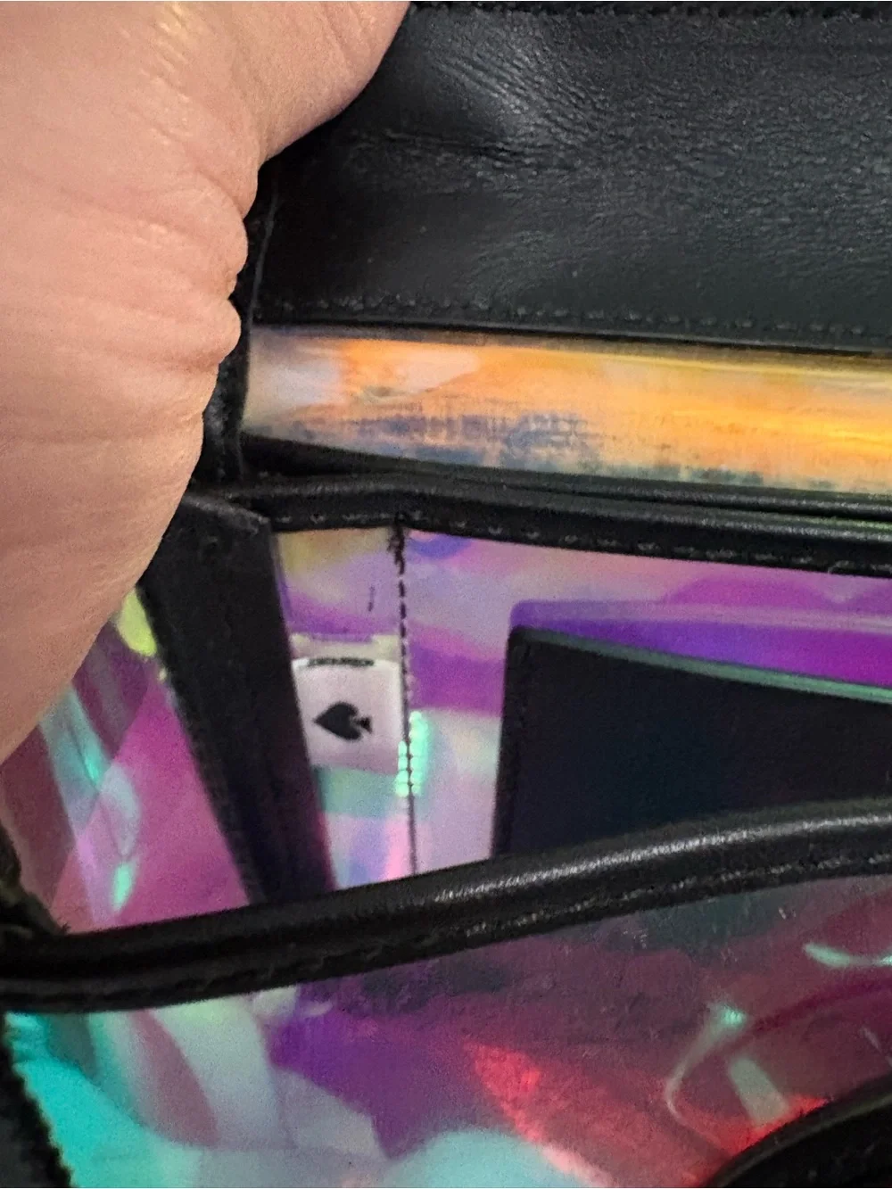 RARE Kate Spade Nicola Iridescent Holographic Heart Crossbody Flap Bag COLLECTOR